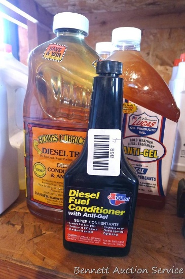 No shipping. Three half gallon jugs of diesel treatment, plus a small container of diesel fuel