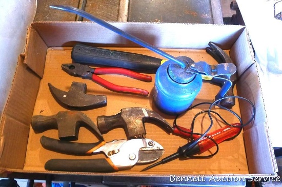 Stanley & other claw hammer heads. Antique claw hammer head, illegible. Stanley claw hammer with