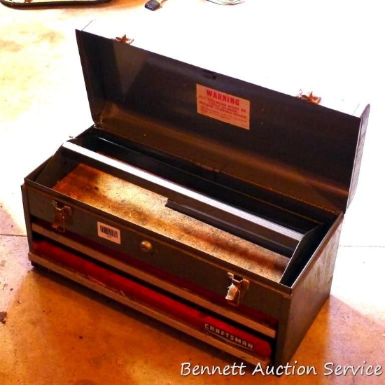 Craftsman 20" lockable tool box is in decent condition. If we find the key, we will include it.