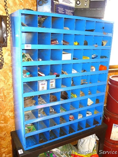 Metal cabinet with contents 34" x 42" x 12".