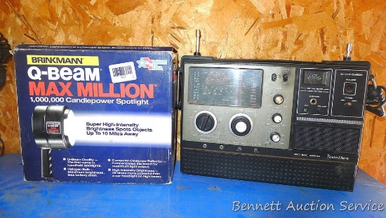 Brinkmann Q Beam Max Million spotlight with original box; Reader's Digest Model RDA-127 multi-band