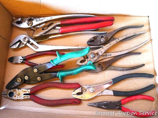 Proto and other pliers, slip joint pliers, aviation shears, needle nose pliers, more.