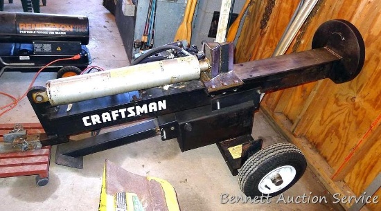 Craftsman 26" wood splitter with a 9 hp electric start engine. Splitter is stored indoors and