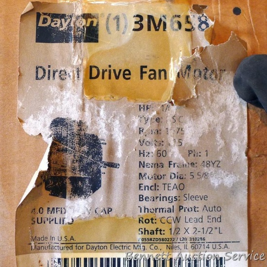 Dayton 3M658A direct drive fan motor still in original box.
