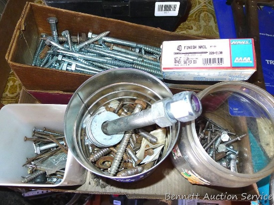 Lag bolts, standard bolts, screws, nails, more.