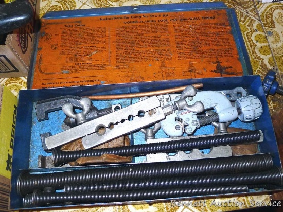 Ridgid and other tubing tools in a 12" metal case.