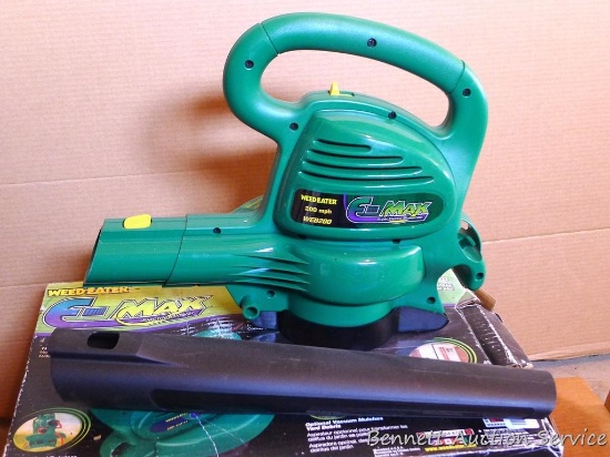 WeedEater E-Max 120 volt high speed leaf blower appears unused.