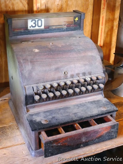 National cash register size 726 is in decent condition and will clean up nicely. Measures 15" wide x