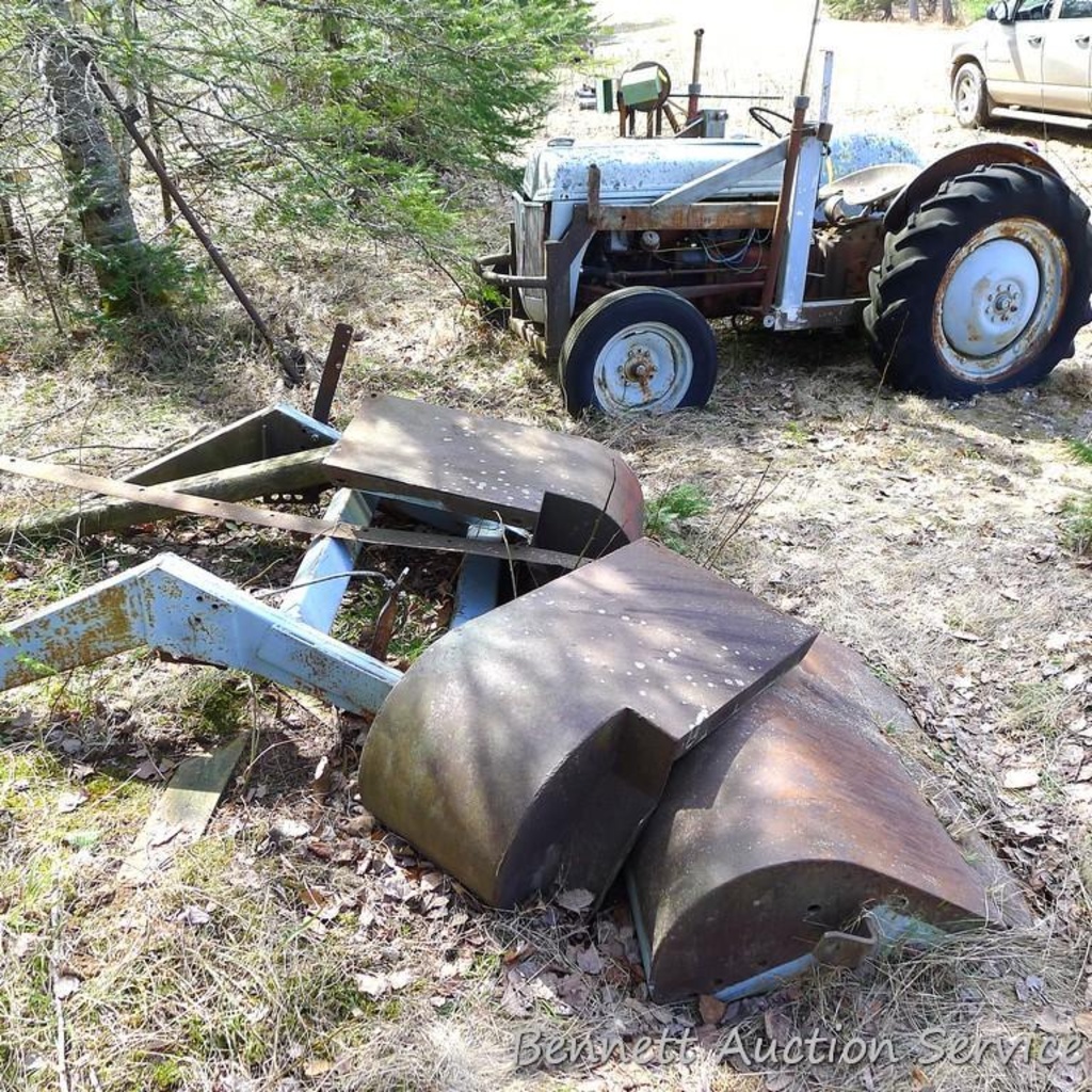 Ford 8n Tractor With Loader Attachment With Gravel Bucket And Extra Bucket Parts Tires Are Weather Online Auctions Proxibid