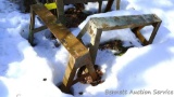Pair of heavy duty homemade metal saw horses 31