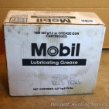 Unopened case of Mobil lubricating grease, 10 cartridges