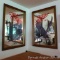 Two Wisconsin Miller High Life beer mirrors - one Black Bear, one Bald Eagle. Both mirrors have