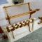 Sturdy little quilt rack is approx. 2' wide x 15