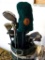 Wilson, Dynacraft, and other golf clubs in a nice MacGregor golf bag with Bag Boy cart or caddy. All