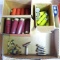 Catchall box of .357 Mag and .22LR cartridges; plus 12, 16, and 20 gauge shells.