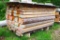 Rough sawn pine timbers, posts, and lumber. Largest post or timber is 8