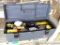 Plano toolbox with tray incl aluminum square, chipping hammer, chalk, chalk lines, Wiss tin snips,