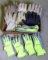 Lots of leather and rubber gloves adult size.