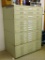 Nice 4 section metal cabinet for tools, prints or collectibles. One section has three 4-1/2