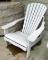 Sturdy Adirondack chair is made of a composite material. Comfortable style chair in good shape.