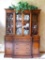 Beautiful antique china hutch is in good condition, glass and trim are intact. Measures 6'8
