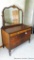Beautiful antique dresser with mirror and five dovetailed drawers. Matches headboard of lot 827 and