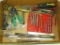 Drill bits, easy outs, set of small files, ignition wrenches, Craftsman spark plug gap tool,