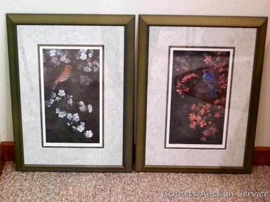 Pair of nicely framed and matted signed prints by John Hardginski. Each measures 16" x 22" over