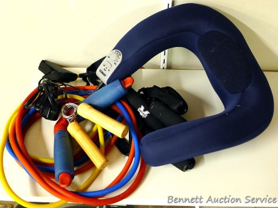 Exercise bands; grip strengtheners; Conair neck massager;