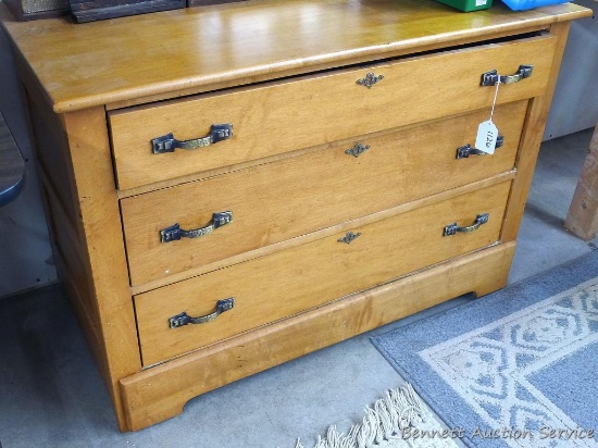Nice maple chest of drawers is 42" wide and in good condition. Piece has dovetailed drawers and is