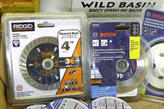 Bosch Diamond cup wheel; Bosch diamond 4-1/2" diamond blade NIP; Ridgid 4" diamond blade; Bluefire