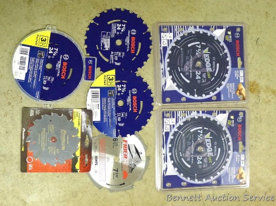 Pair of Bosch 7-1/4" deck/wet lumber blades NIP; 3 piece pkg. Bosch 7-1/4" construction framing