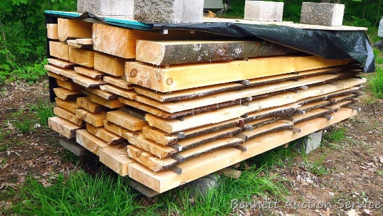 Rough sawn softwood timbers, posts and lumber. Largest post or timer is 6"x12"x100"; Largest lumber