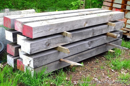 One dozen weathered pine timbers or posts will look great in your rustic project. 6"x8"x100"/
