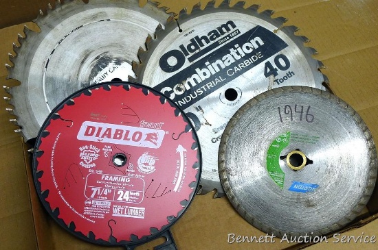 Diablo Freud 7-1/2" new 24 tooth saw blade and 3 used saw blades incl. 2 @ 10".