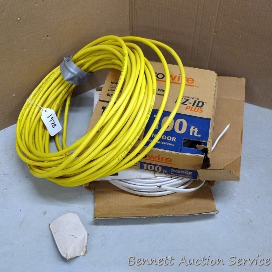 Partial rolls of building wire incl 12-2 NM-B with ground, 14-2 NM-B with ground and 12-3 G type