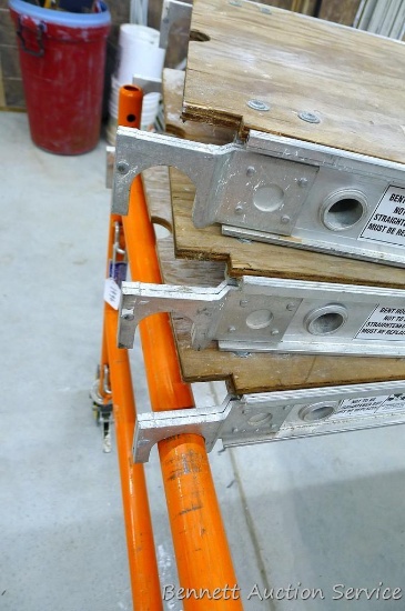 3 Werner Aluma-Plank scaffold deck, OSHA approved, model 5307-19, is 87" x 19" x 4" tall.