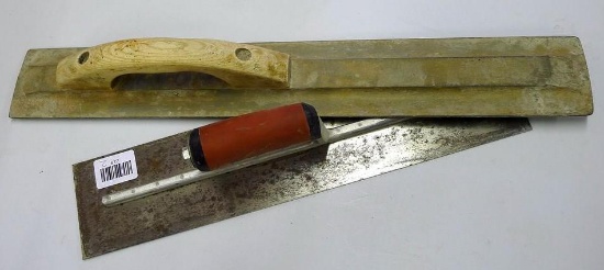 Concrete finishing tools.