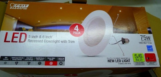 Feit electric LED 5" & 6" recessed downlight with trim NIP. Only 3 in the pkg.