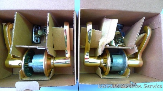 Two Schlage Passage latches F10 GEO 716 CAM. Did not check to see if all small parts are present.