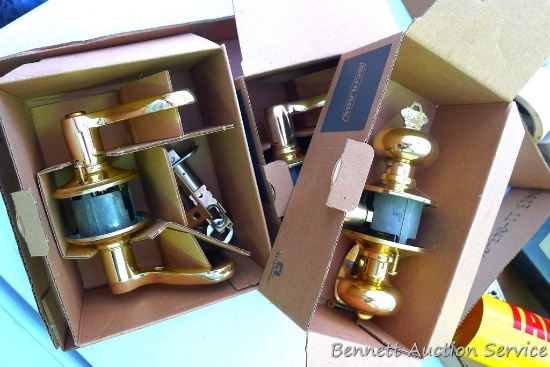 Two Schlage Passage latches F10 GEO 716 CAM; one entrance latch. Did not check to see if all small