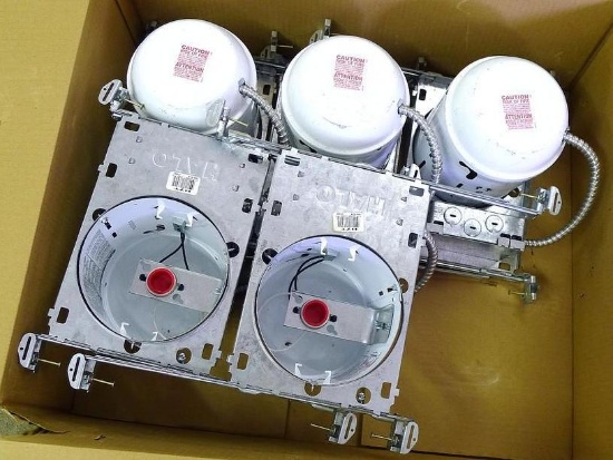 Five Halo 6" recessed housing lights, all appear new.