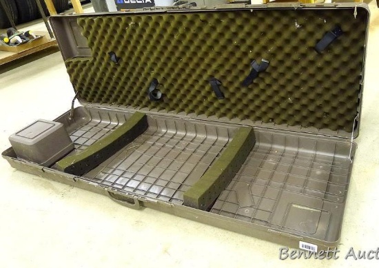 Archery case is 53" x 18" x 6" with inner case 5" x 7" x 7" for supplies.