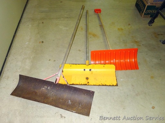 3 Snow shovels, one has a 36" head.