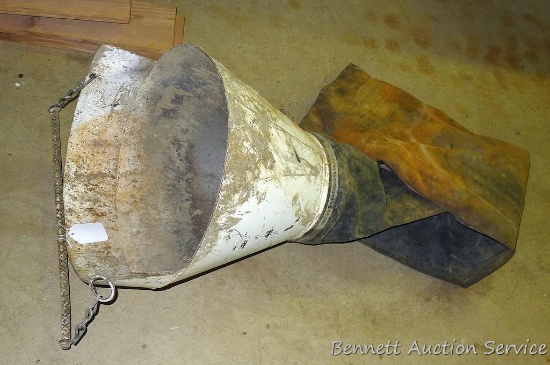 1-1/2' dia concrete hopper or chute has a 3' trunk .