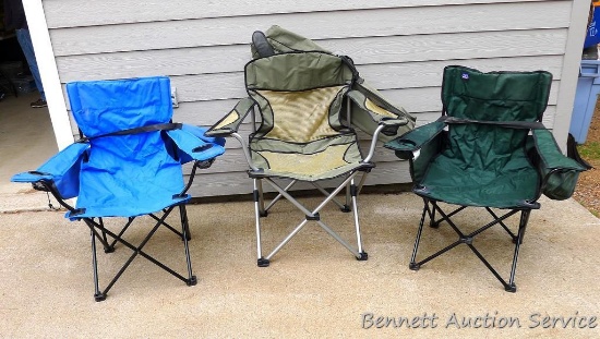 3 bags chairs with arm rests appear in good condition.