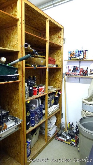 Homemade sturdy wooden cabinet with 5 shelves is 49" x 25" x 96".