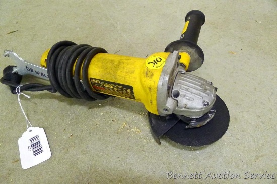 DeWalt 4-1/2" angle grinder, part D28402, runs.