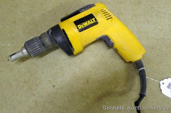 DeWalt drywall screwdriver, model DW250, cord has cracking throughout, runs.