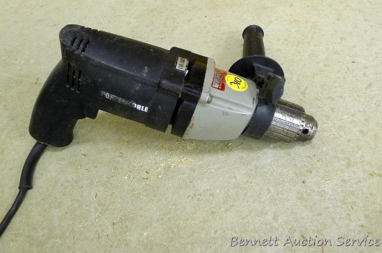 Porter Cable 1/2" heavy duty reversible hammer drill, model 7739, comes with extra grip handle,